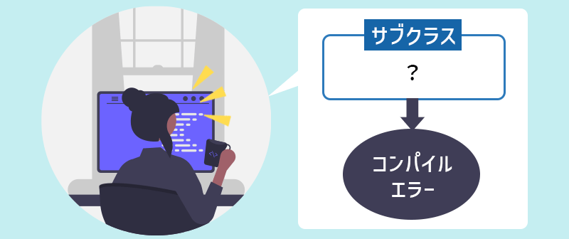 サブクラスで定義を忘れた場合はコンパイルエラーになる