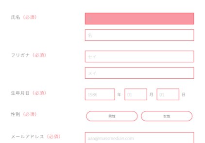 マスメディアン登録画面