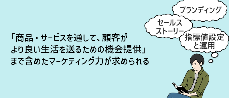 「商品・サービスを通して、顧客がより良い生活を送るための機会提供」まで含めたマーケティング力が求められる