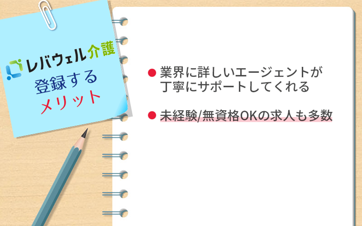 レバウェル看護に登録するメリット ●業界に詳しいエージェントが丁寧にサポートしてくれる ●未経験/無資格OKの求人も多数