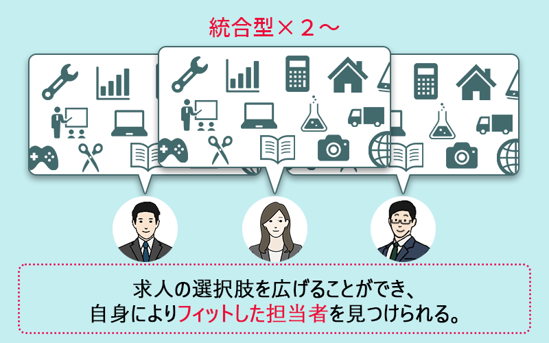 求人の選択肢を広げることができ、自身によりフィットした担当者を見つけられる。