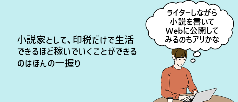 小説家として、印税だけで生活できるほど稼いでいくことができるのはほんの一握り