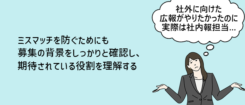 ミスマッチを防ぐためにも募集の背景をしっかりと確認し、期待されている役割を理解する