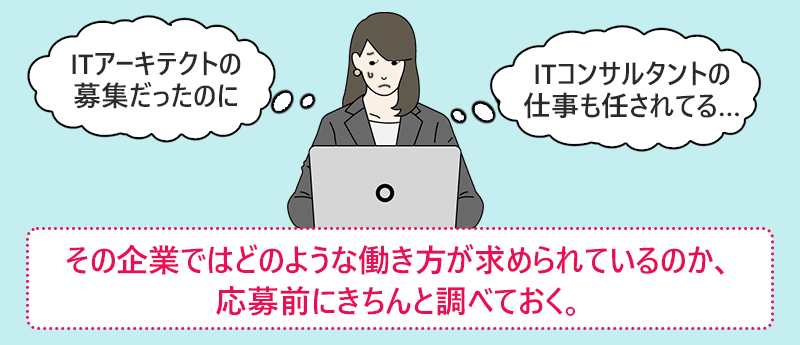 その企業ではどのような働き方が求められているのか、応募前にきちんと調べておく。