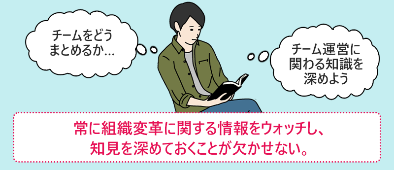 常に組織変革に関する情報をウォッチし、知見を深めておくことが欠かせない。