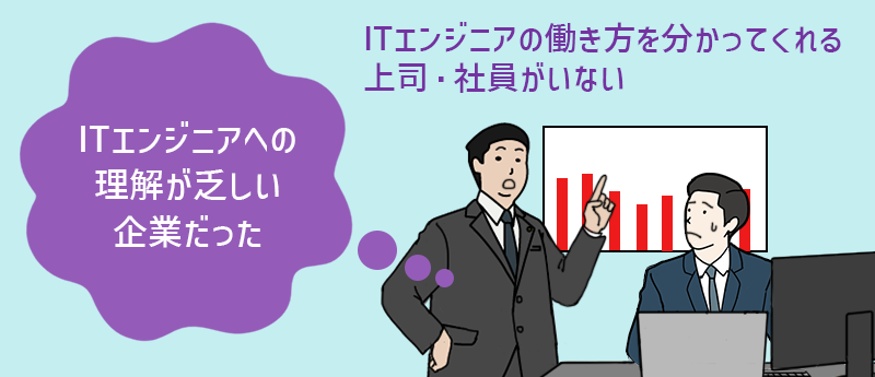 ITエンジニアへの理解が乏しい企業だった:ITエンジニアの働き方を分かってくれる上司・社員がいない