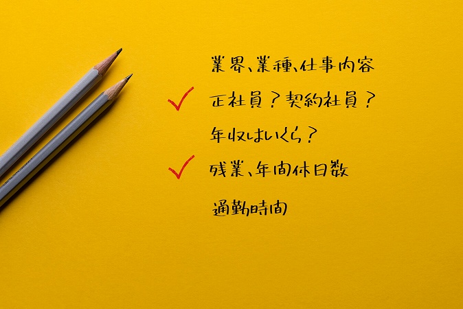 業界、業種、仕事内容。正社員?契約社員?年収はいくら?残業、年間休日数。通勤時間