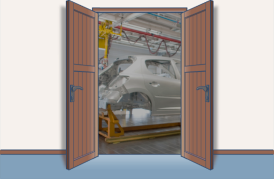 イメージ図:自動車工場の生産ライン