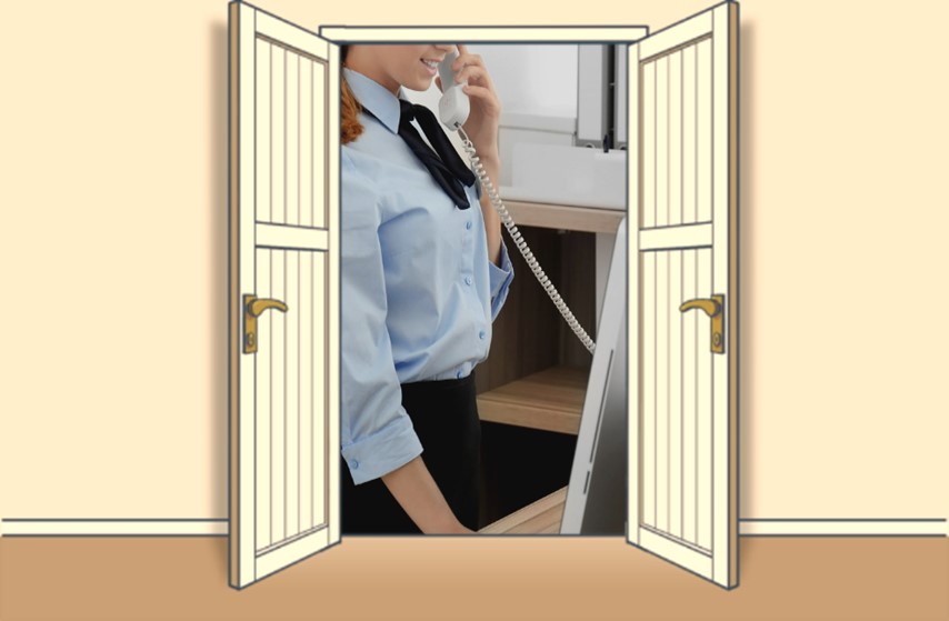 イメージ図:受付で働く女性