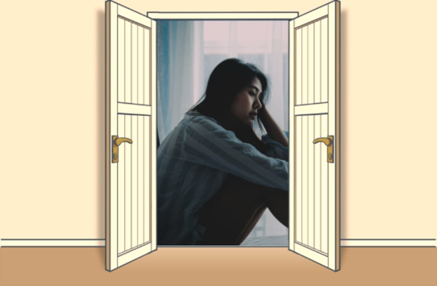 イメージ図:仕事辞めたいと悩む女性