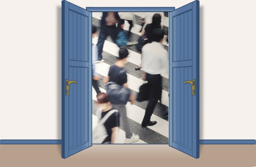 イメージ図:街を行く人々