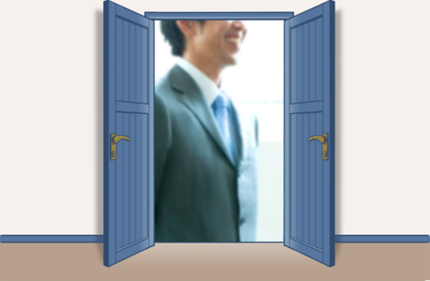 イメージ図:尊敬する先輩に憧れて入社するも、年配社員との折が合わず。