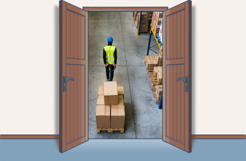 イメージ図:ハローワークに通いながら、知人の経営する工場で毎日荷物運びのアルバイト