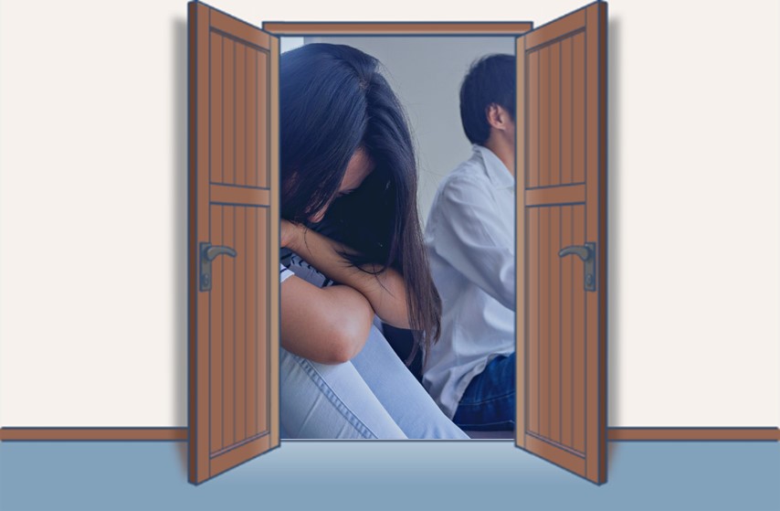 イメージ図:妻に転職を説得する夫
