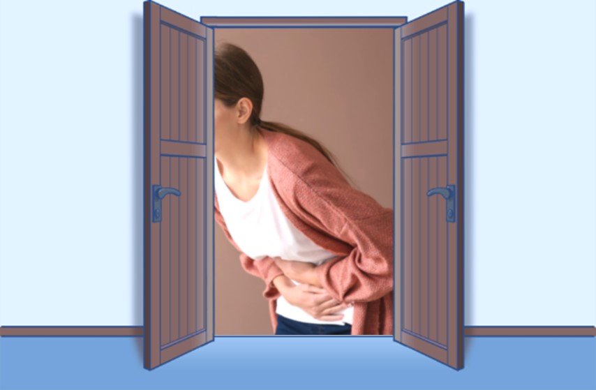 イメージ図:生理痛に悩む女性