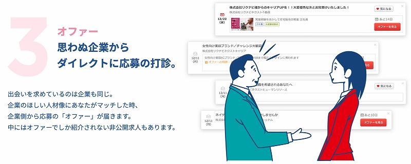 思わぬ企業からダイレクトに応募の打診。